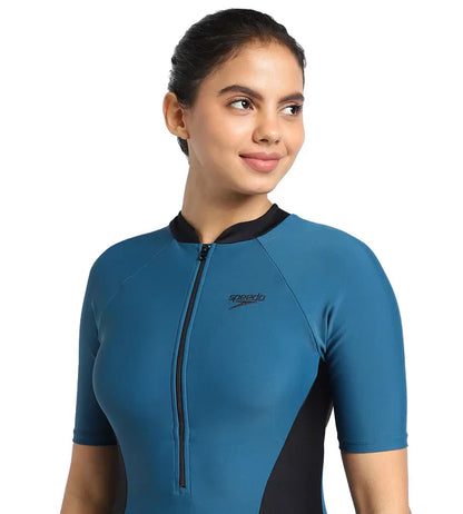 Speedo Women's Endurance Essential Panel Kneesuit Swimwear - Mint