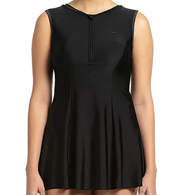 Speedo Women's Endurance Closedback Swimdress With Boyleg - Black