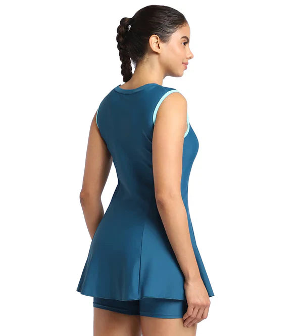 Speedo Women's Endurance Closedback Swimdress With Boyleg Royal/Blue