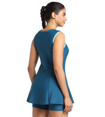 Speedo Women's Endurance Closedback Swimdress With Boyleg Royal/Blue